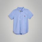 Burberry Burberry Childrens Short-sleeve Button-down Collar Cotton Oxford Shirt, Size: 12y, Blue