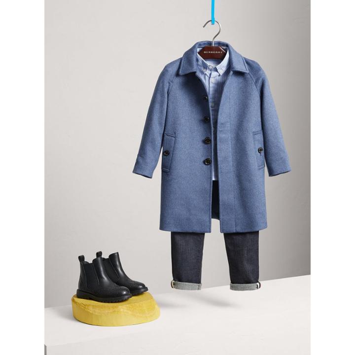 Burberry Burberry Cashmere Car Coat, Size: 8y, Blue