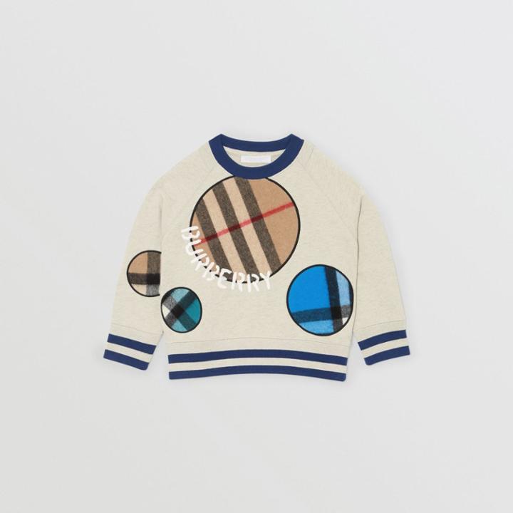 Burberry Burberry Childrens Check Appliqu Cotton Sweatshirt, Size: 3y, Multicolour