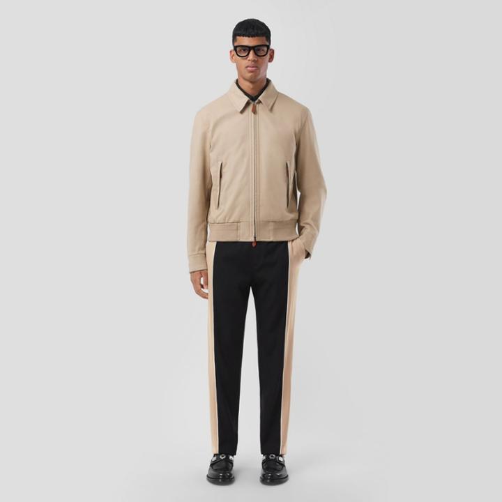 Burberry Burberry Contrast Stripe Grain De Poudre Wool Jogging Pants, Size: 48