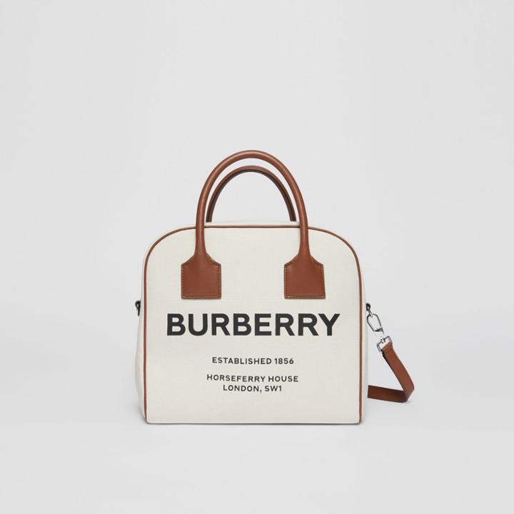 Burberry Burberry Medium Horseferry Print Canvas Cube Bag, Brown