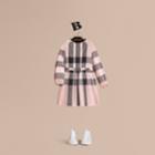 Burberry Burberry Collarless Check Drawcord Cotton Voile Dress, Size: 6y, Pink
