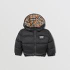 Burberry Burberry Childrens Reversible Vintage Check Down-filled Puffer Jacket, Size: 2y, Black