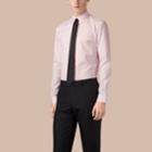 Burberry Burberry Modern Fit Button-down Collar Micro Check Cotton Shirt, Size: 17.5, Pink