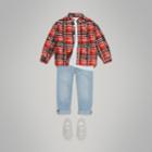 Burberry Burberry Scribble Check Button-down Collar Shirt, Size: 4y