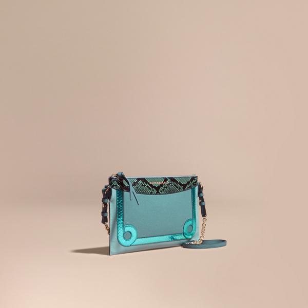 Burberry Leather And Snakeskin Clutch Bag