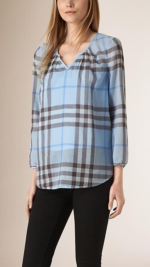 Burberry Check Cotton Blouse