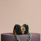Burberry Burberry The Ruffle Buckle Bag In Snakeskin And Velvet, Blue