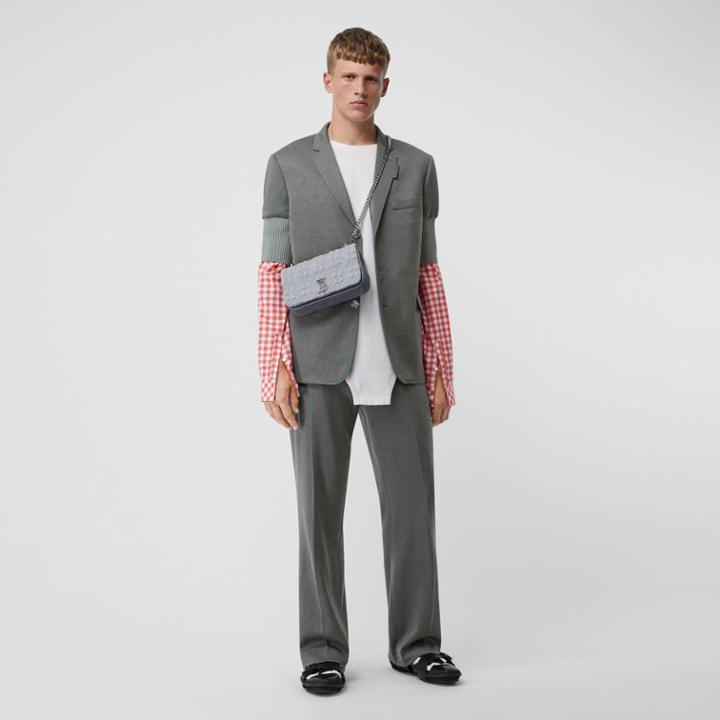 Burberry Burberry Cashmere Silk Jersey Wide-leg Trousers, Size: 44, Grey