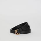 Burberry Burberry Slim Leather Double D-ring Belt, Size: 100, Purple