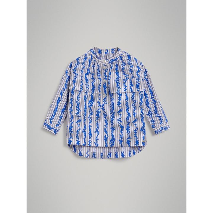 Burberry Burberry Scribble Stripe Cotton Shirt, Size: 10y
