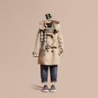 Burberry Burberry Hooded Cotton Trench Coat, Size: 14y, Beige