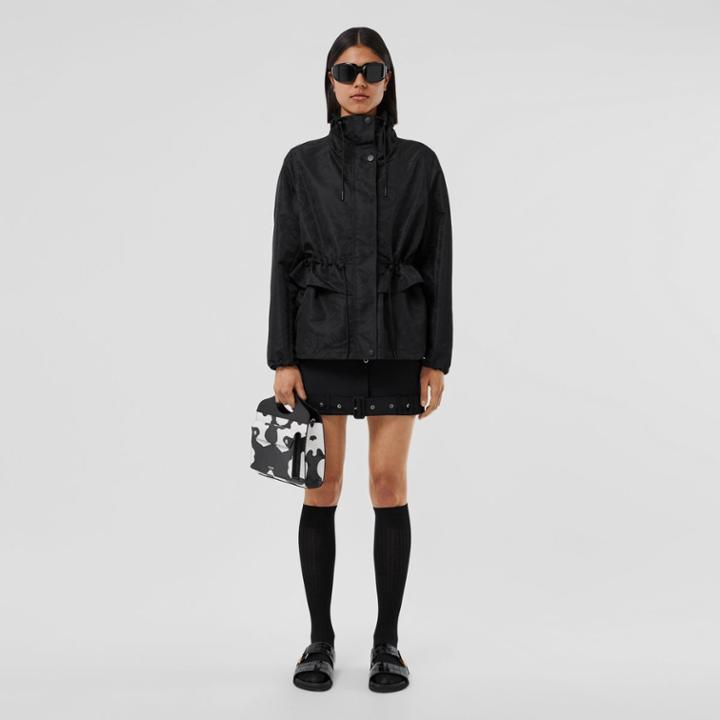 Burberry Burberry Monogram Motif Funnel Neck Jacket, Size: 02