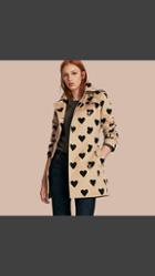 Burberry Heart Print Cotton Trench Coat