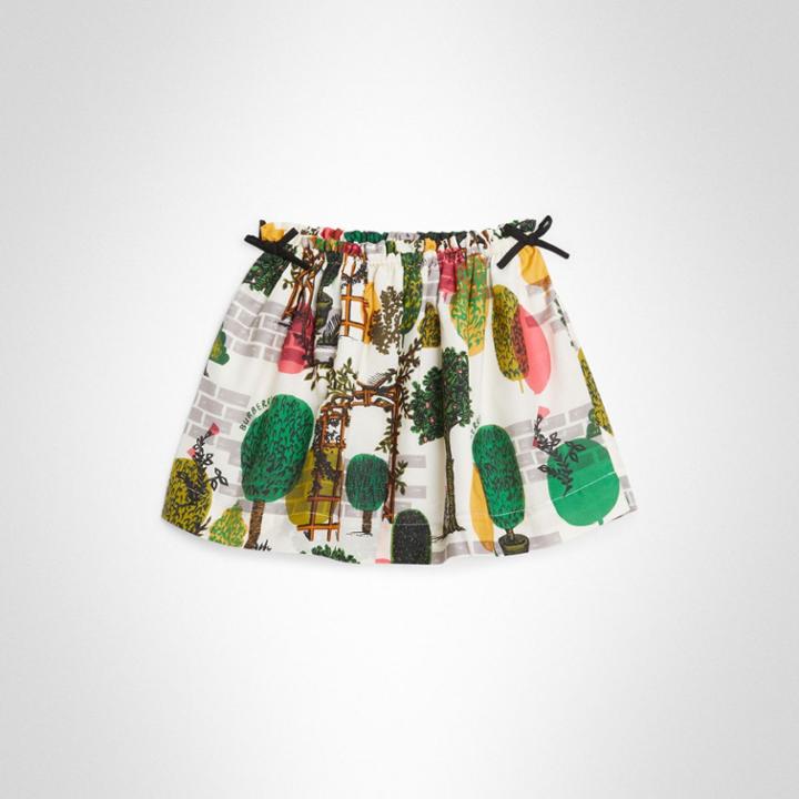 Burberry Burberry Childrens Tree Print Cotton Silk Skirt, Size: 12y, White