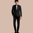 Burberry Burberry Slim Fit Textured Cotton Silk Blend Tailored Jacket, Size: 34r, Black