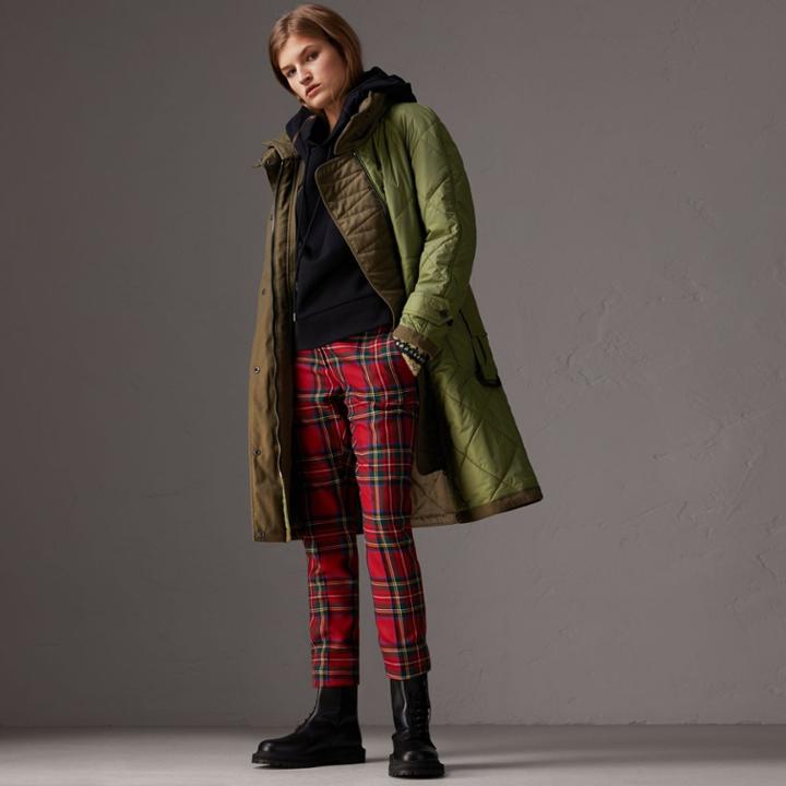 Burberry Burberry Packaway Hood Diamond Quilted Coat, Size: S