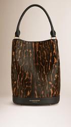 Burberry The Bucket Bag In Animal Print Calfskin