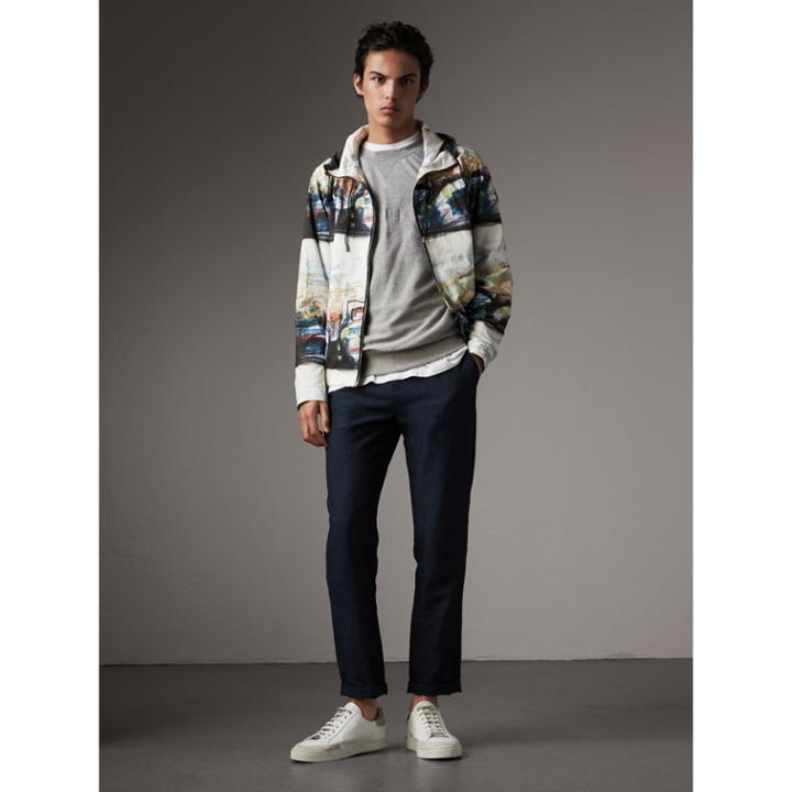 Burberry Burberry Reclining Figure: Bunched Print Hooded Jacket, Size: 46, White