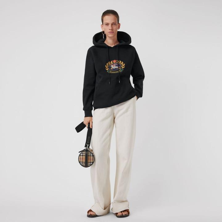 Burberry Burberry Embroidered Archive Logo Oversized Hoodie, Size: Xxl