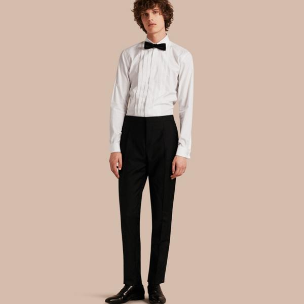 Burberry Modern Fit Wool Mohair Tuxedo Trousers