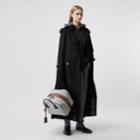 Burberry Burberry Fringed Wool Cashmere Trench Coat, Size: 04, Black