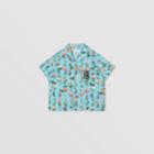 Burberry Burberry Childrens Short-sleeve Monogram Motif Rose Print Cotton Shirt, Size: 10y, Blue