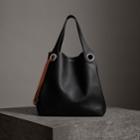Burberry Burberry The Grommet Detail Leather Tote, Black