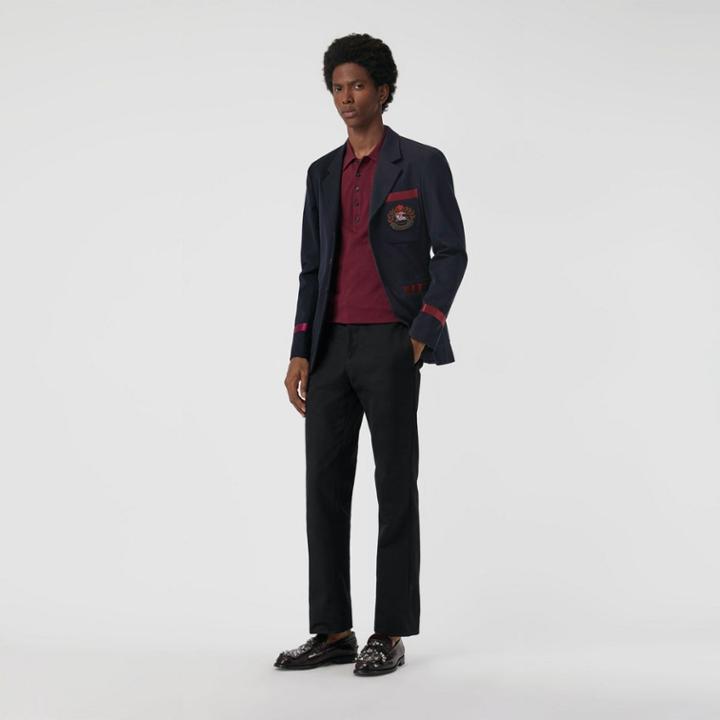 Burberry Burberry Crest Detail Wool Blend Club Blazer, Size: 42r