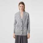 Burberry Burberry Monogram Wool Cashmere Blend Oversized Cardigan, Size: Xs, Grey