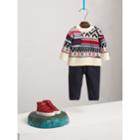Burberry Burberry Fair Isle Wool Cashmere Patchwork Sweater, Size: 3y, Blue