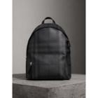 Burberry Burberry Leather Trim London Check Backpack, Grey