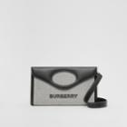 Burberry Burberry Canvas And Leather Foldover Pocket Bag