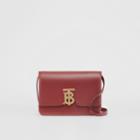 Burberry Burberry Small Leather Tb Bag, Red