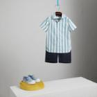 Burberry Burberry Short-sleeve Striped Cotton Shirt, Size: 6y, Blue