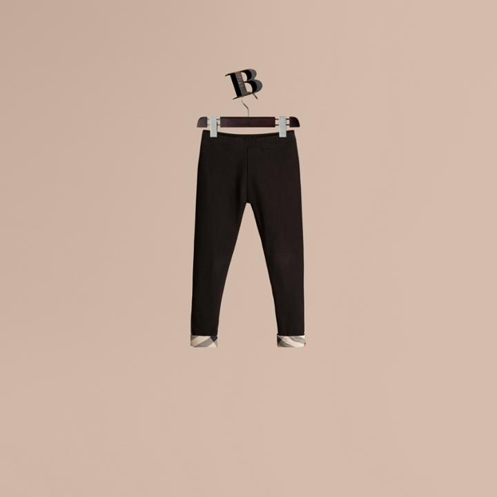 Burberry Burberry Stretch Cotton Leggings, Size: 14y, Black