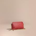 Burberry Burberry Grainy Leather Clutch Bag, Red