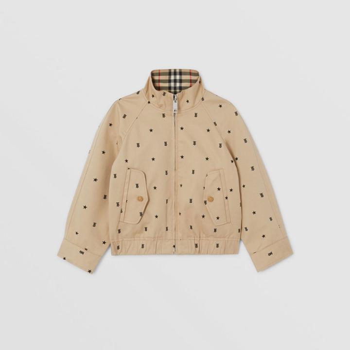 Burberry Burberry Childrens Reversible Star And Monogram Motif Cotton Jacket, Size: 10y, Beige
