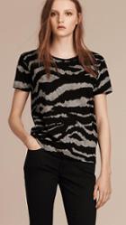 Burberry Zebra Print Cotton Jersey T-shirt