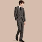 Burberry Burberry Modern Fit Wool Cashmere Microcheck Part-canvas Suit, Size: 56r, Grey