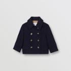 Burberry Burberry Childrens Melton Wool Tailored Pea Coat, Size: 12m, Blue
