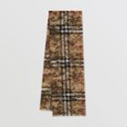 Burberry Burberry Lightweight Camouflage Check Wool Silk Scarf