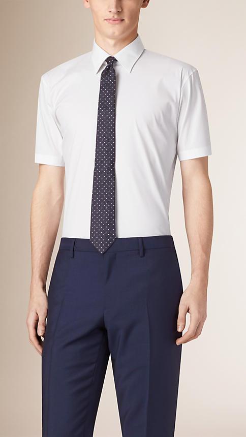 Burberry Modern Fit Short-sleeved Stretch Cotton Shirt
