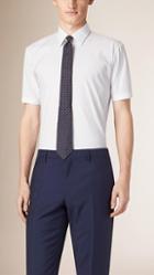 Burberry Modern Fit Short-sleeved Stretch Cotton Shirt