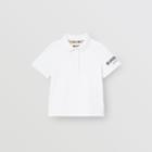 Burberry Burberry Childrens Logo Print Cotton Piqu Polo Shirt, Size: 14y, White