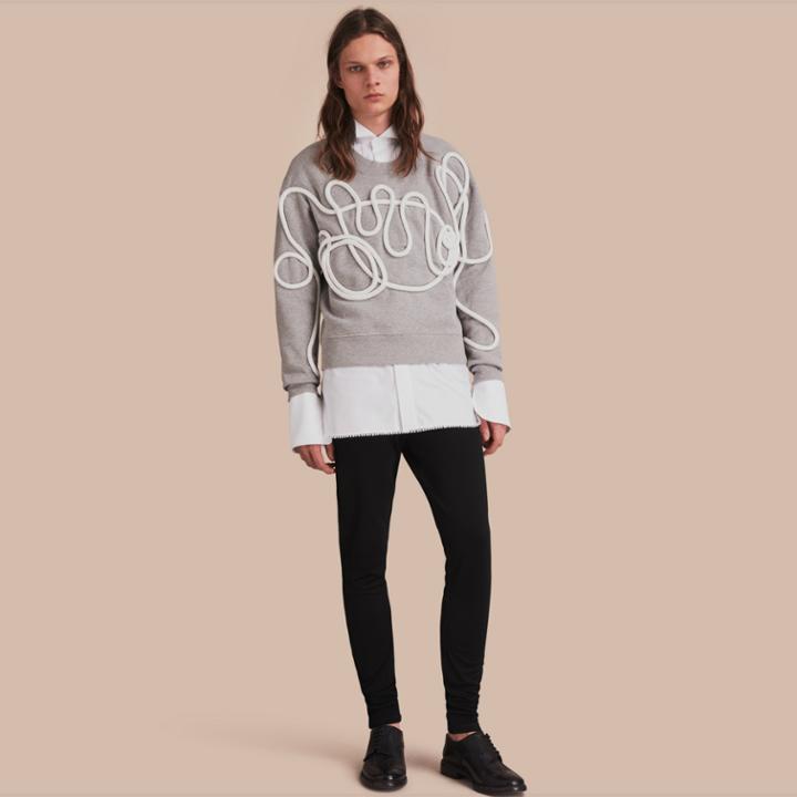 Burberry Burberry Unisex Brushed-back Jersey Sweatshirt With Rope Detail, Size: Xxs, Grey