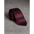 Burberry Burberry Slim Cut Striped Silk Wool Tie, Pink