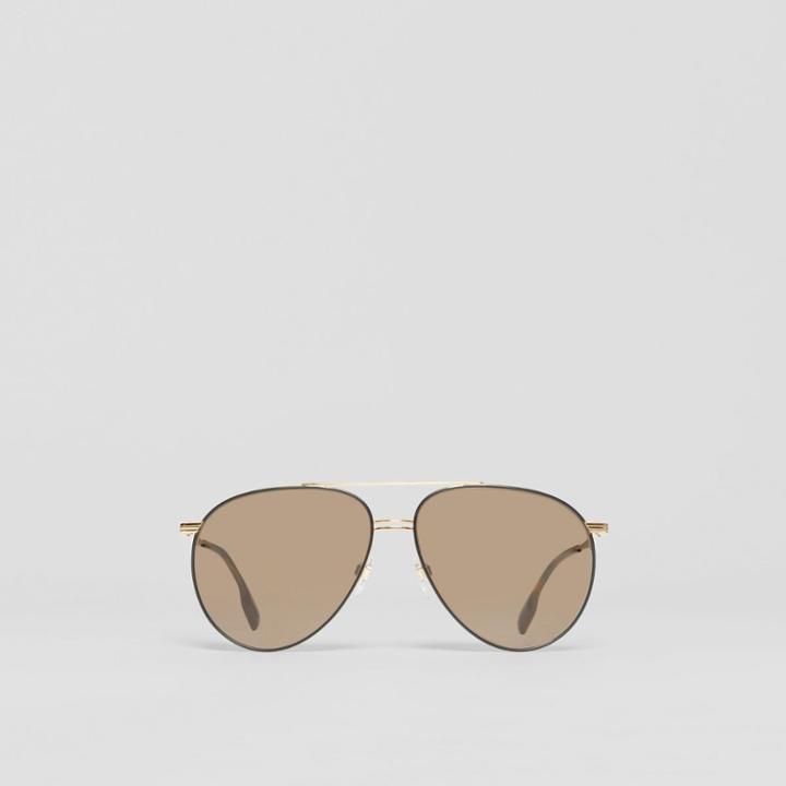Burberry Burberry Top Bar Detail Pilot Sunglasses, Brown