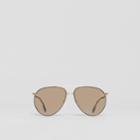 Burberry Burberry Top Bar Detail Pilot Sunglasses, Brown