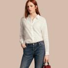 Burberry Check Cotton Broderie Anglaise Shirt